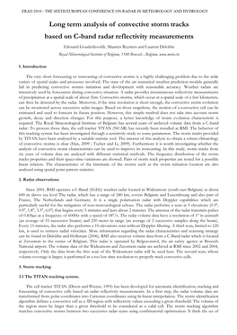 Long Term Analysis of Convective Storm Tracks Based on C-Band Radar Reflectivity Measurements