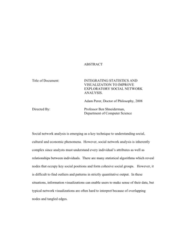 ABSTRACT Title of Document: INTEGRATING