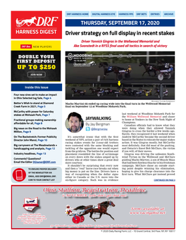 Driver Strategy on Full Display in Recent Stakes