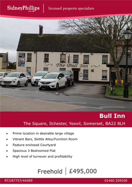 Bull Inn Freehold £495,000