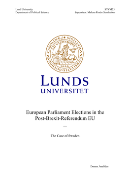 European Parliament Elections in the Post-Brexit-Referendum EU