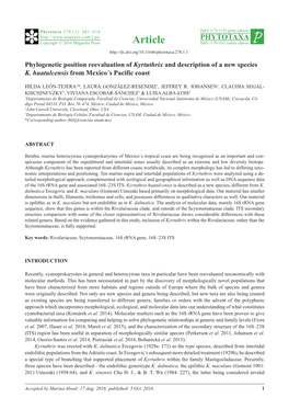 Phylogenetic Position Reevaluation of Kyrtuthrix and Description of a New Species K