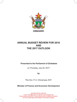 Annual Budget Review for 2016 and the 2017 Outlook