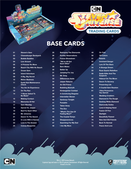 2019 Cryptozoic Steven Universe Trading Cards Checklist