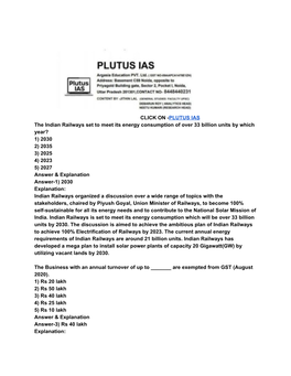 PLUTUS IAS the Indian Railways Set to Meet Its Energy