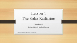The Solar Radiation
