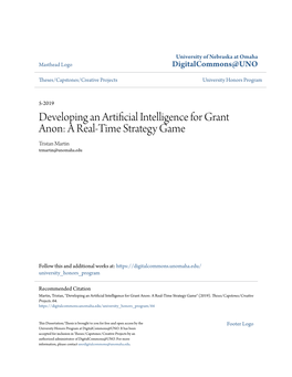 A Real-Time Strategy Game Tristan Martin Trmartin@Unomaha.Edu