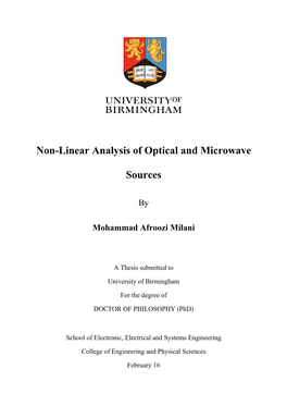 Non-Linear Analysis of Optical and Microwave Sources