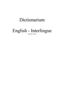 Dictionarium English