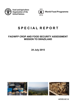 Fao/Wfp Crop and Food Security Assessment Mission to Swaziland