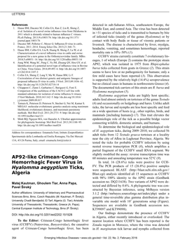 AP92-Like Crimean-Congo Hemorrhagic Fever Virus In