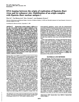 Stabilization of an Origin Complex with Epstein-Barr Nuclear Antigen 1