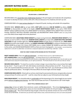 ARCHERY BUYING GUIDE by ANSON DONG 1 of 2