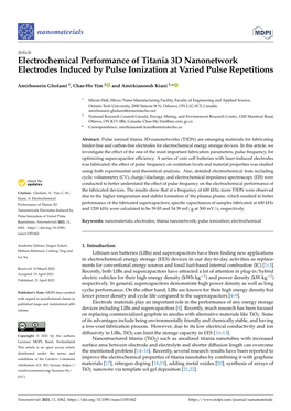 Electrochemical Performance of Titania 3D Nanonetwork Electrodes Induced by Pulse Ionization at Varied Pulse Repetitions