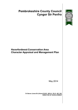 Haverfordwest Conservation Area Character Appraisal and Management Plan