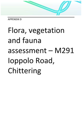 Flora, Vegetation and Fauna Assessment – M291 Ioppolo Road, Chittering