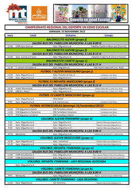 Jornadas Deporte Base 15 16