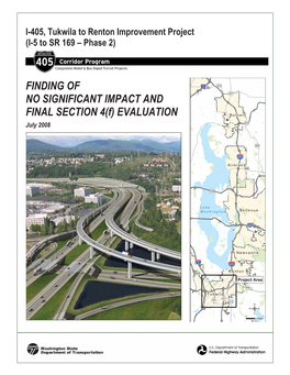 Finding of No Significant Impact and Final Section 4(F)