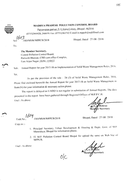 Action Plan for Municipal Solid Waste Management in Madhya Pradesh