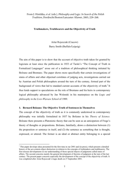 From J. Hintikka, Et Al. (Eds.), Philosophy and Logic: in Search of the Polish Tradition, Dordrecht/Boston/Lancaster: Kluwer, 2003, 229–268