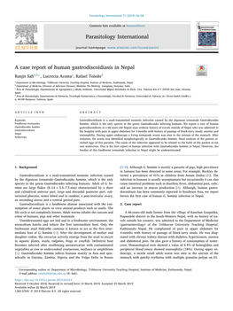 Parasitology International 71 (2019) 56–58