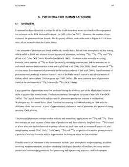 Toxicological Profile for Plutonium