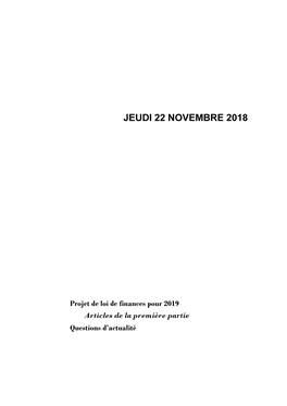 Jeudi 22 Novembre 2018