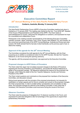 Executive Committee Report