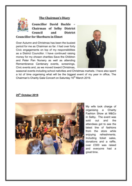 The Chairman's Diary Councillor David Buckle