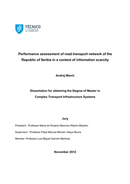 Performance Assessment of Road Transport Network of the Republic of Serbia in a Context of Information Scarcity