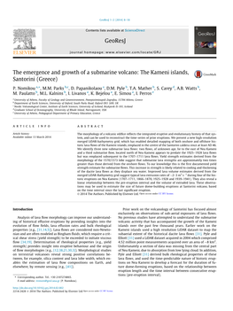 The Emergence and Growth of a Submarine Volcano: the Kameni Islands, Santorini (Greece) ⇑ P