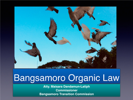 BOL) Process the Bangsamoro Peace Process U During His Inaugural Speech on 30 June 2016, Pres