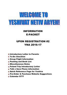 Information E-Packet Upon Registration #2 Yna 2016-17