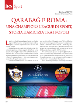 Qarabağ E Roma: Una Champions League Di Sport, Storia E Amicizia Tra I Popoli