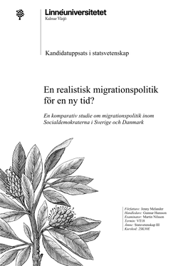 En Realistisk Migrationspolitik För En Ny Tid?