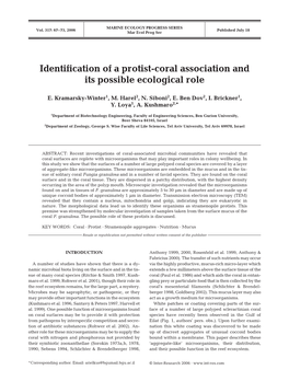 Identification of a Protist-Coral Association and Its Possible Ecological Role