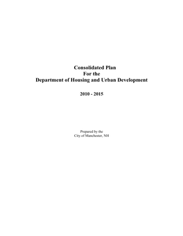 Consolidated Plan for the Department of Housing and Urban Development