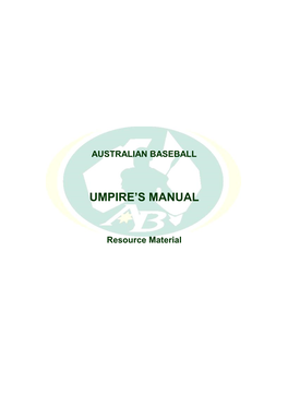 Umpire's Manual