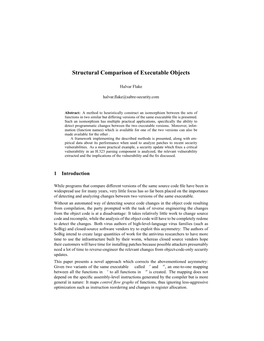 Structural Comparison of Executable Objects