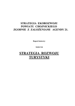 Strategia Ekorozwoju Powiatu Chojnickiego, Tom