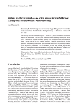 Biology and Larval Morphology of the Genus Ceramida Baraud (Coleoptera: Melolonthidae: Pachydeminae)