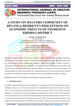 A Study on Weavers Community of Devanga Resident's