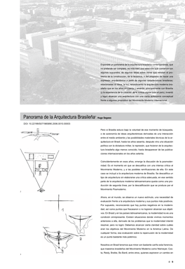 Panorama De La Arquitectura Brasileña1. Hugo Segawa