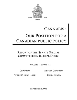 Cannabis : Our Position for a Canadian Public Policy