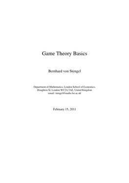 Game Theory Basics