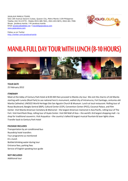 Manila City Tour with Lunch
