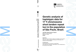 Genetic Analysis of Haplotypic Data for 17 Y-Chromosome Short Tandem Repeat Loci in the Population of São Paulo, Brazil