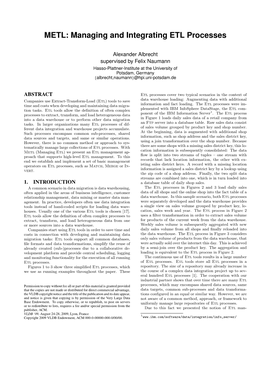 METL: Managing and Integrating ETL Processes