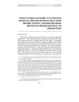 Untangling Societal Misconceptions That Stop Braids, Twists, and Dreads from Receiving Deserved Title Vii Protection
