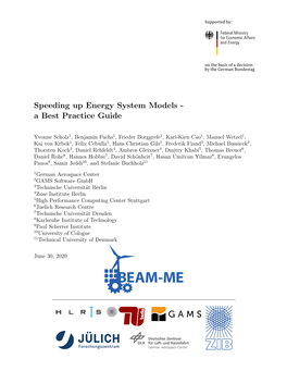 Speeding up Energy System Models - a Best Practice Guide